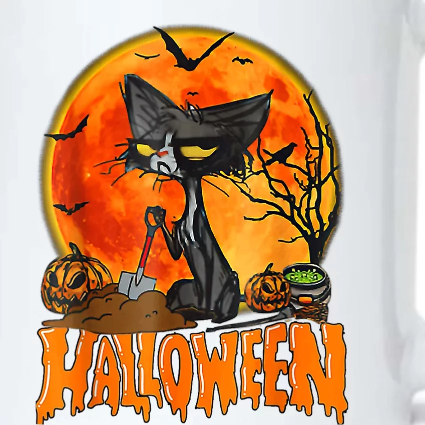 Funny Angry Black Cat Pumpkin Candy Spooky Season Halloween Black Color Changing Mug