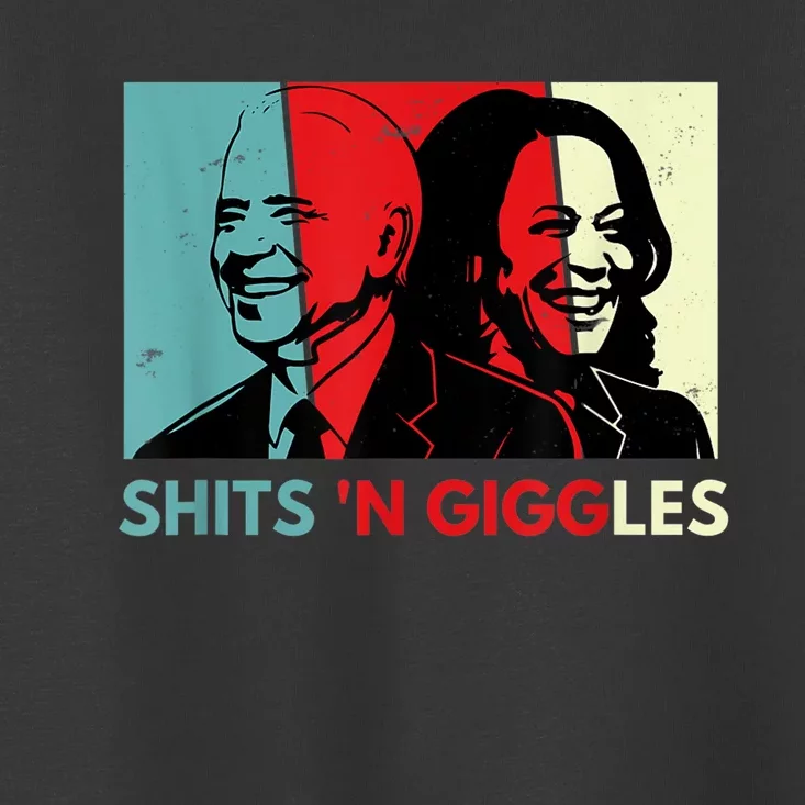 Funny Anti Biden Harris Shits 'N Giggles Political Gift Toddler T-Shirt