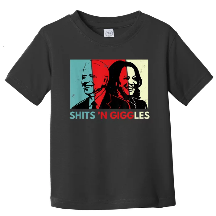 Funny Anti Biden Harris Shits 'N Giggles Political Gift Toddler T-Shirt