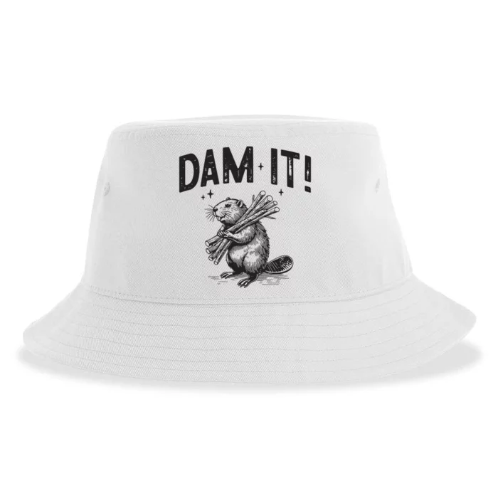 Funny Animal Beaver Dam It Sustainable Bucket Hat