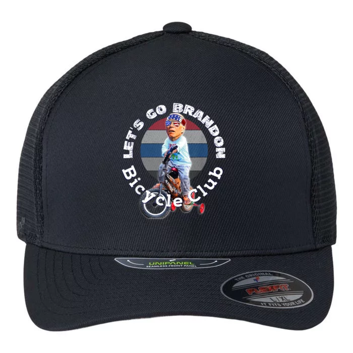 Funny Anti Biden Bicycle Brandon Bike Crash Trump 2024 Flexfit Unipanel Trucker Cap