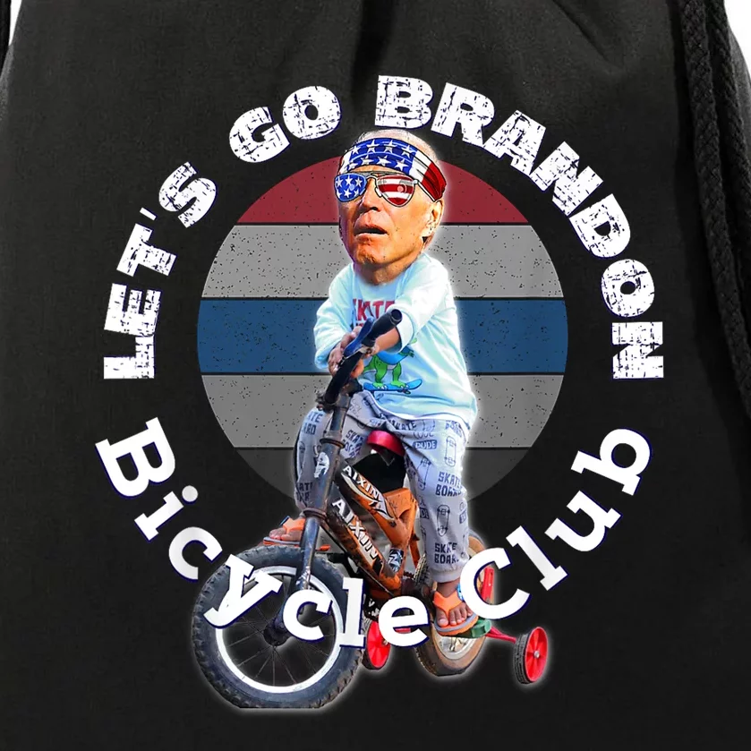 Funny Anti Biden Bicycle Brandon Bike Crash Trump 2024 Drawstring Bag