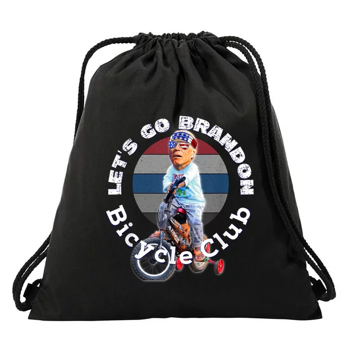 Funny Anti Biden Bicycle Brandon Bike Crash Trump 2024 Drawstring Bag