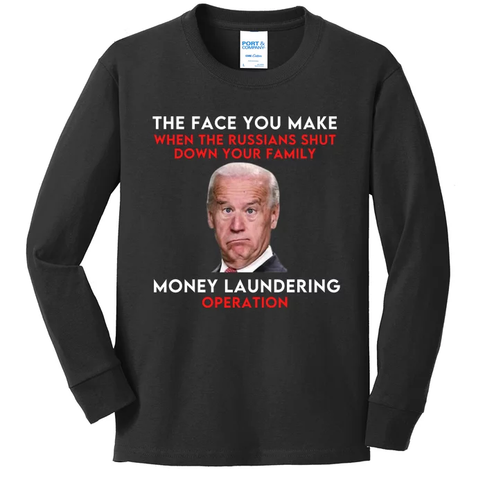 Funny Anti Biden Conservative Ultra MAGA Ukraine Kids Long Sleeve Shirt