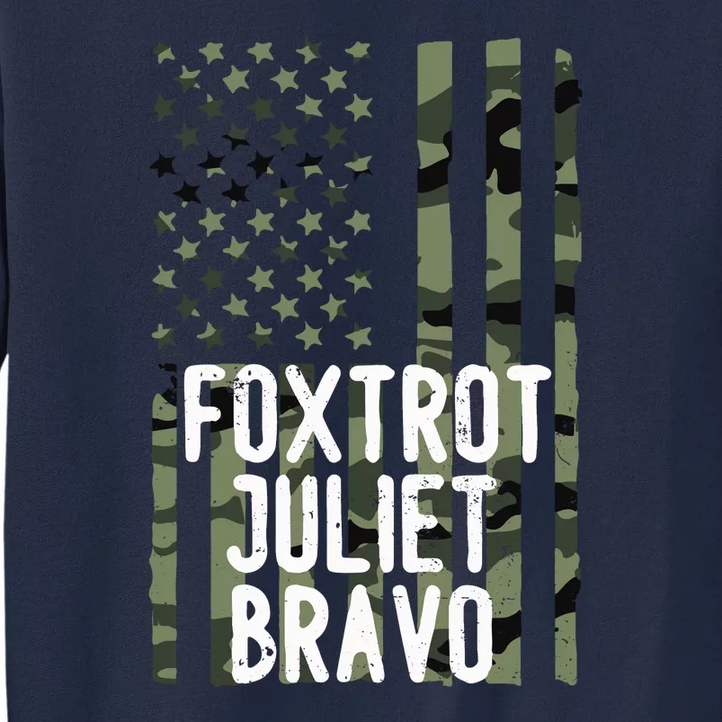 FJB Anti Biden Foxtrot Juliet Bravo American Flag Tall Sweatshirt