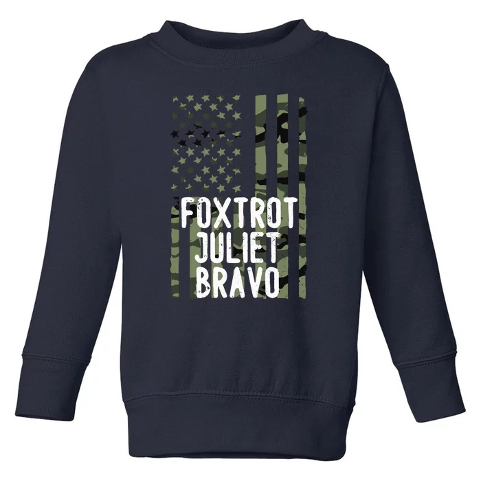 FJB Anti Biden Foxtrot Juliet Bravo American Flag Toddler Sweatshirt