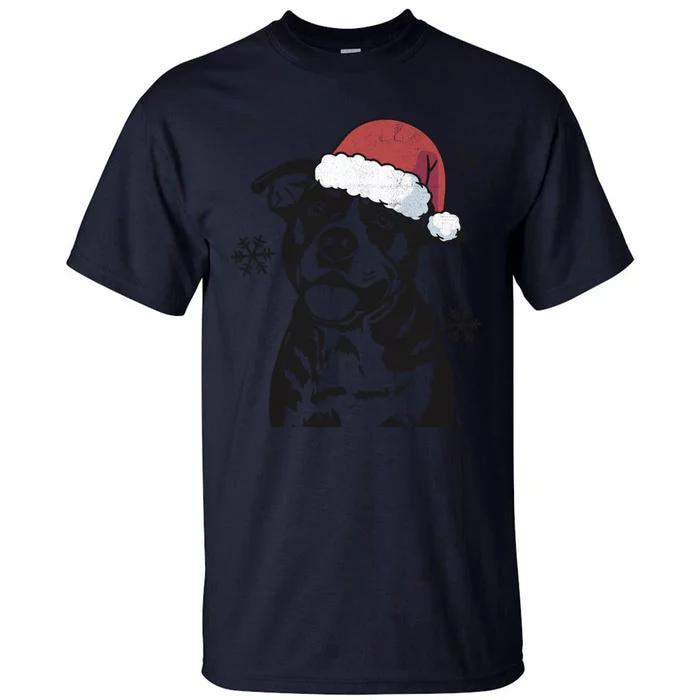 Funny American Bulldog Christmas Santa Hat Xmas Mom Dad Great Gift Tall T-Shirt