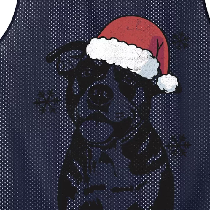 Funny American Bulldog Christmas Santa Hat Xmas Mom Dad Great Gift Mesh Reversible Basketball Jersey Tank