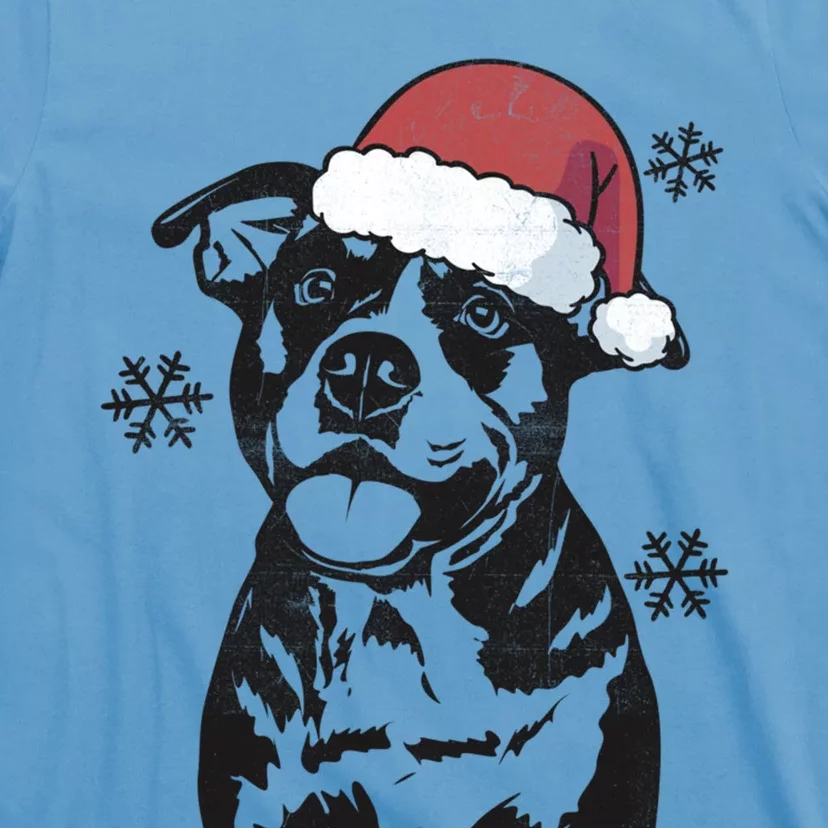 Funny American Bulldog Christmas Santa Hat Xmas Mom Dad Great Gift T-Shirt