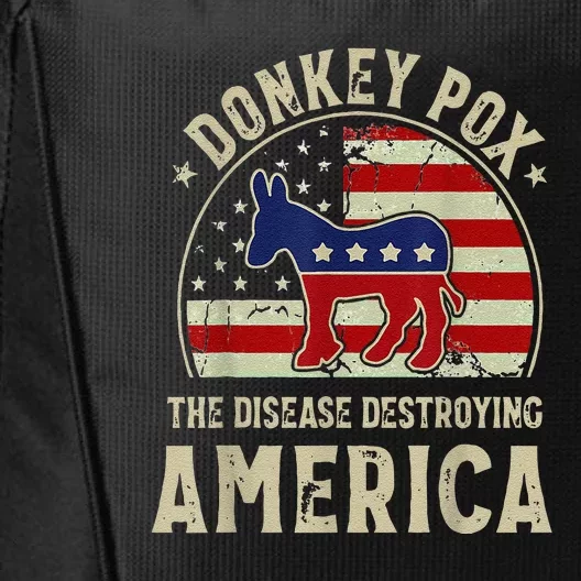 Funny Anti Biden Donkey Pox The Disease Destroying America City Backpack