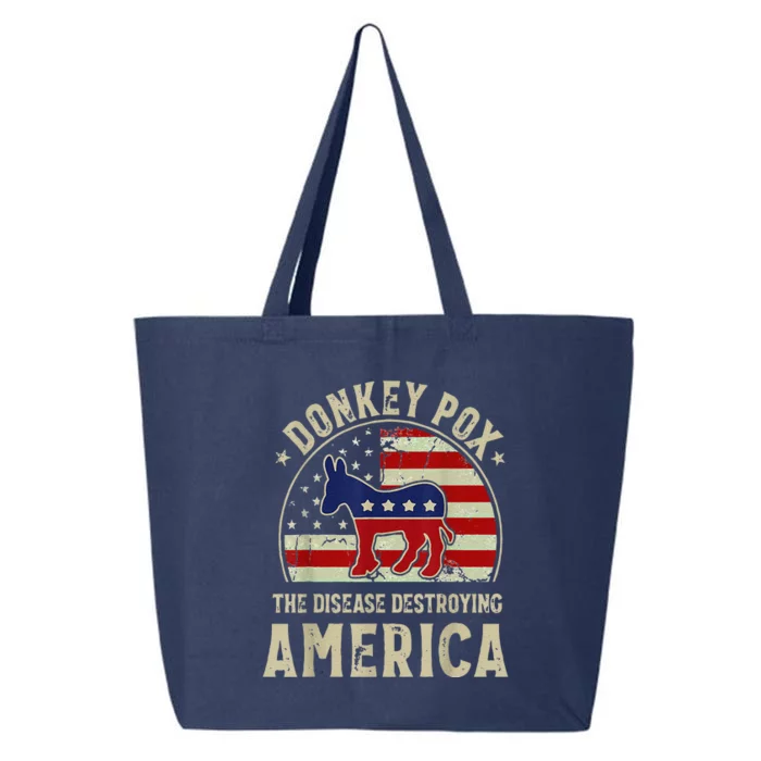 Funny Anti Biden Donkey Pox The Disease Destroying America 25L Jumbo Tote