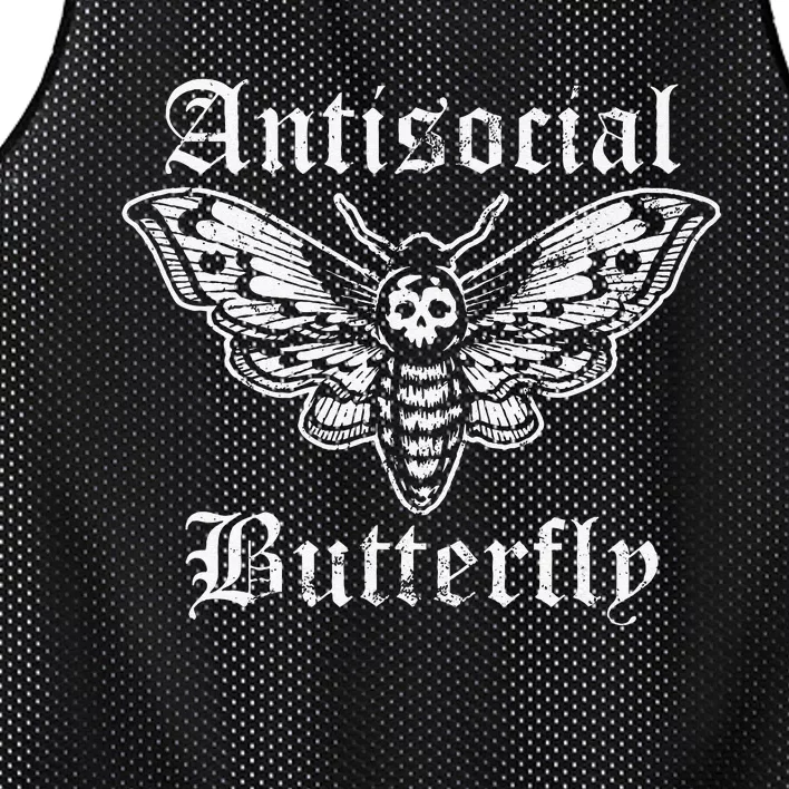 Funny Antisocial Butterfly Introvert Distressed Design Mesh Reversible Basketball Jersey Tank