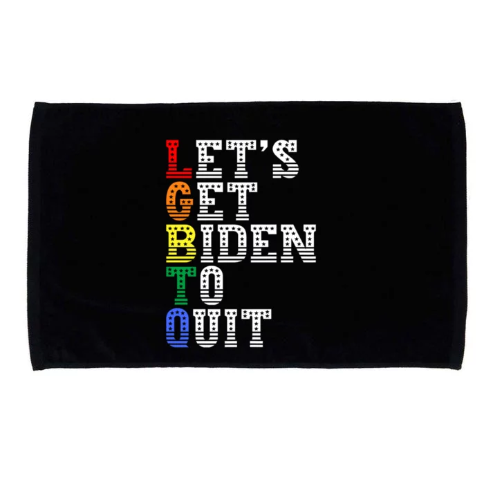 Funny Anti Biden LGBTQ Lets Get Biden To Quit Microfiber Hand Towel