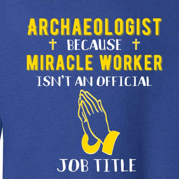 Funny Archaeologist Because Miracle Worker Isn't A Job Title Gift Toddler Sweatshirt