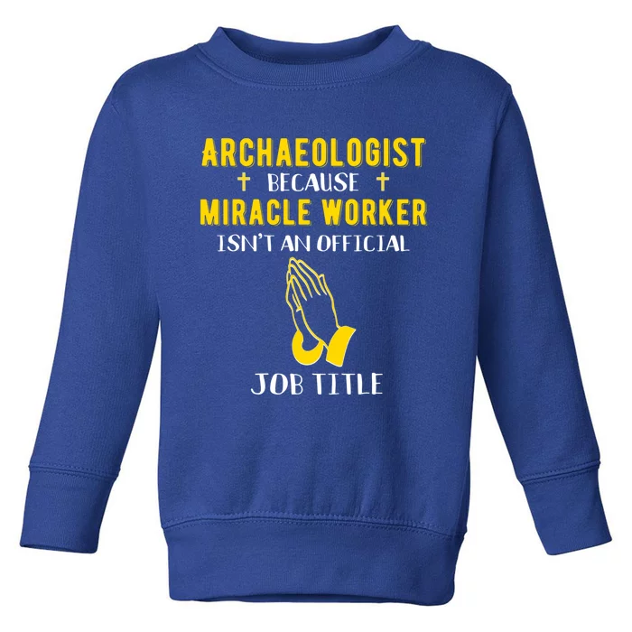 Funny Archaeologist Because Miracle Worker Isn't A Job Title Gift Toddler Sweatshirt