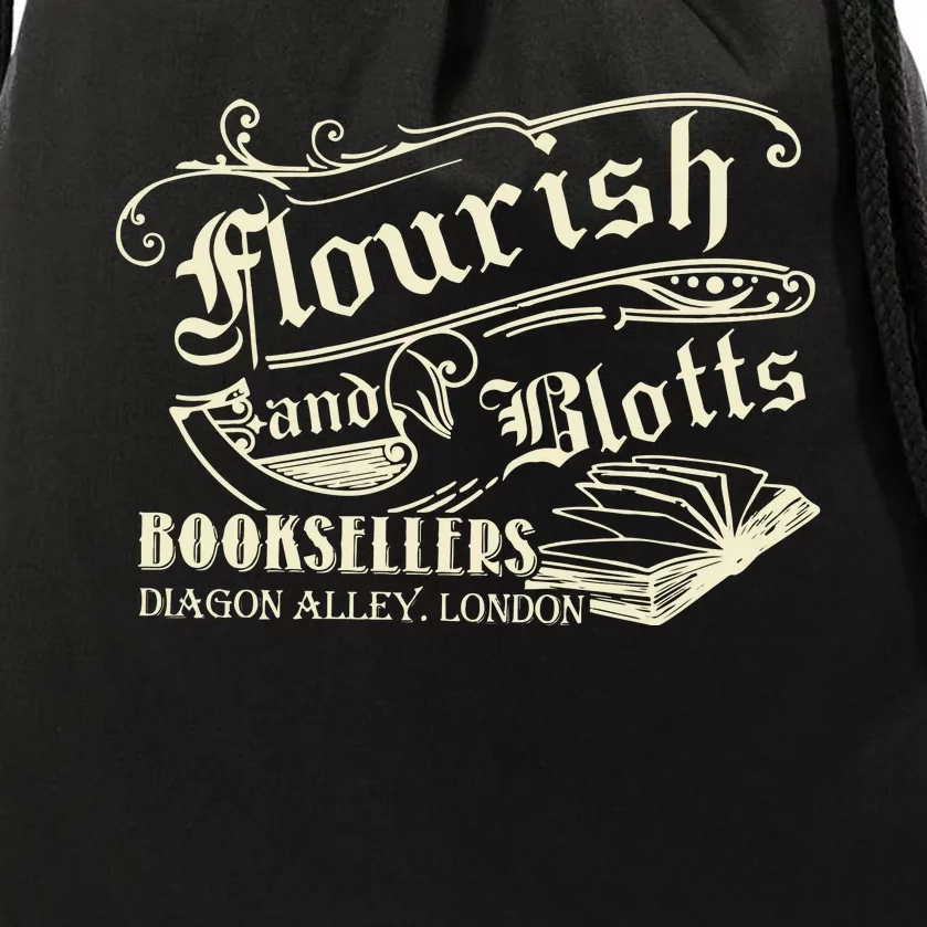 Flourish And Blotts Wizard Book Drawstring Bag