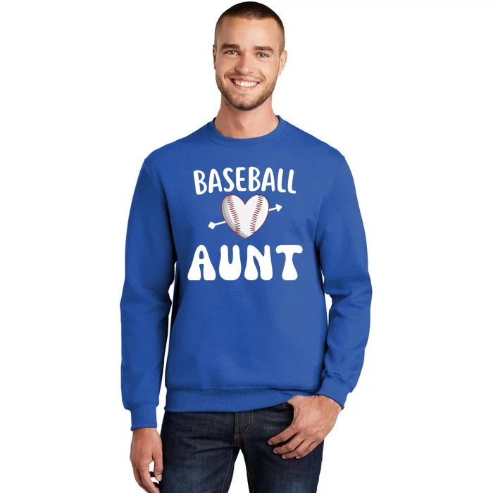 Funny Aunt Baseball Groovy Heart Baseball Player Mother Day Cool Gift Sweatshirt