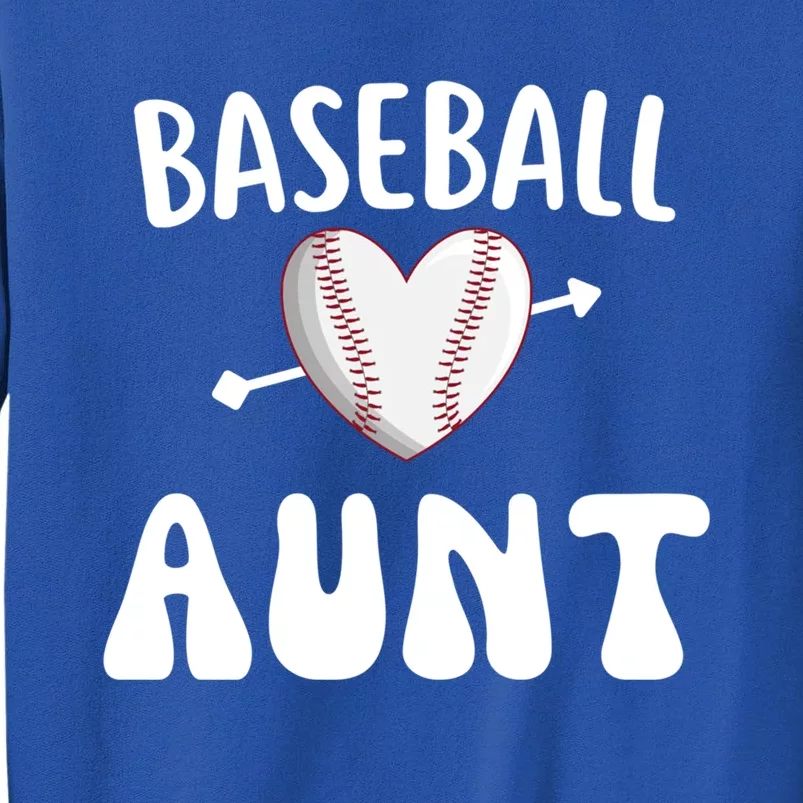 Funny Aunt Baseball Groovy Heart Baseball Player Mother Day Cool Gift Sweatshirt