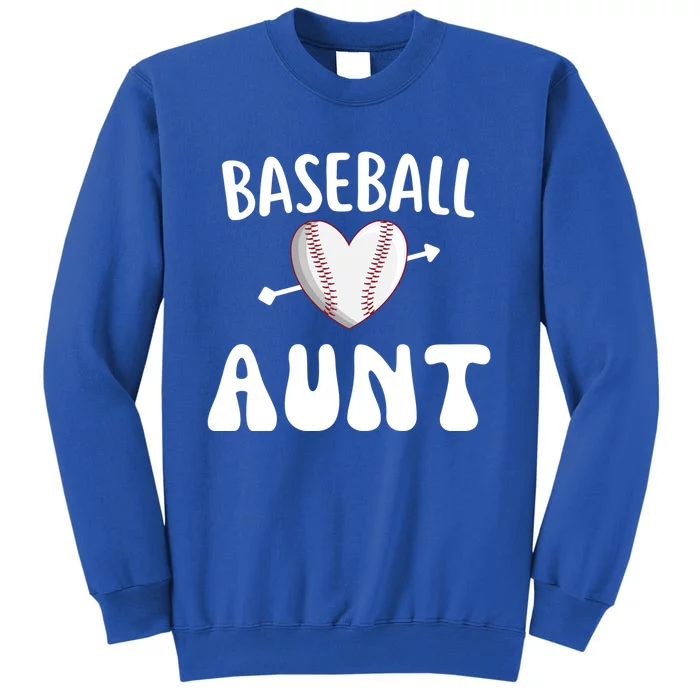 Funny Aunt Baseball Groovy Heart Baseball Player Mother Day Cool Gift Sweatshirt