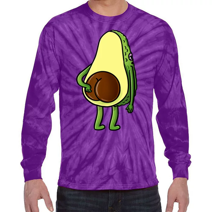 Funny Avocado Butt Cute Avocado Lover Tie-Dye Long Sleeve Shirt