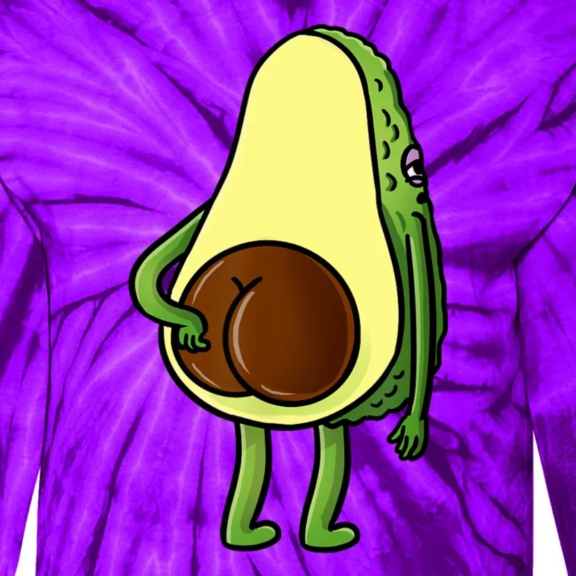 Funny Avocado Butt Cute Avocado Lover Tie-Dye Long Sleeve Shirt