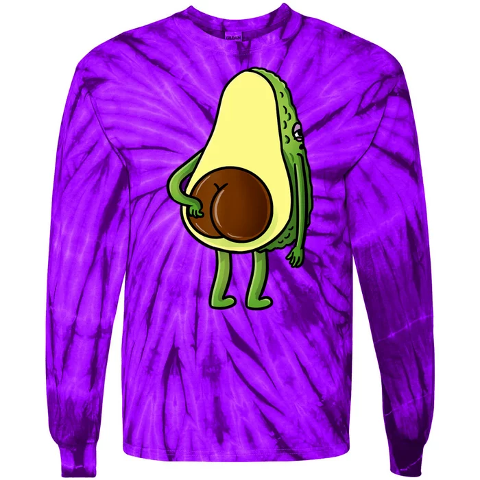 Funny Avocado Butt Cute Avocado Lover Tie-Dye Long Sleeve Shirt