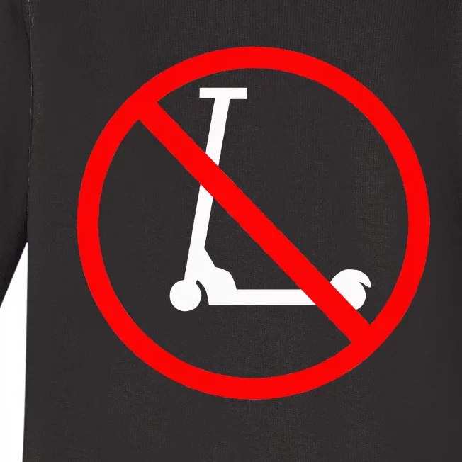 Funny Anti-Scooter By Skaters That Love Skateboarding Tricks Baby Long Sleeve Bodysuit