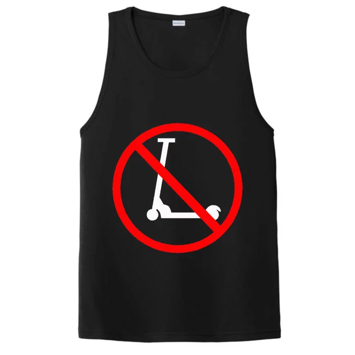 Funny Anti-Scooter By Skaters That Love Skateboarding Tricks Performance Tank