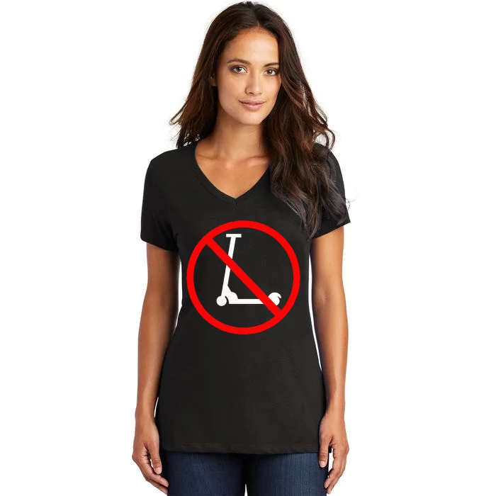 Funny Anti-Scooter By Skaters That Love Skateboarding Tricks Women's V-Neck T-Shirt