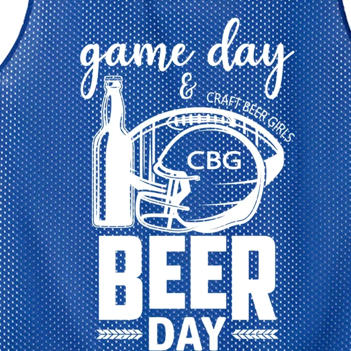 Football And Beer Day Gift Mesh Reversible Basketball Jersey Tank