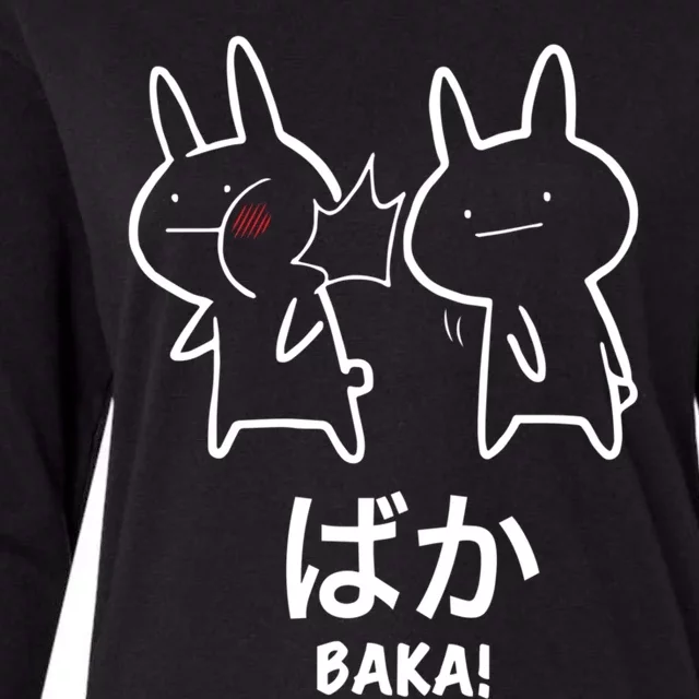 Funny Anime Baka Rabbit Slap Baka Japanese Womens Cotton Relaxed Long Sleeve T-Shirt