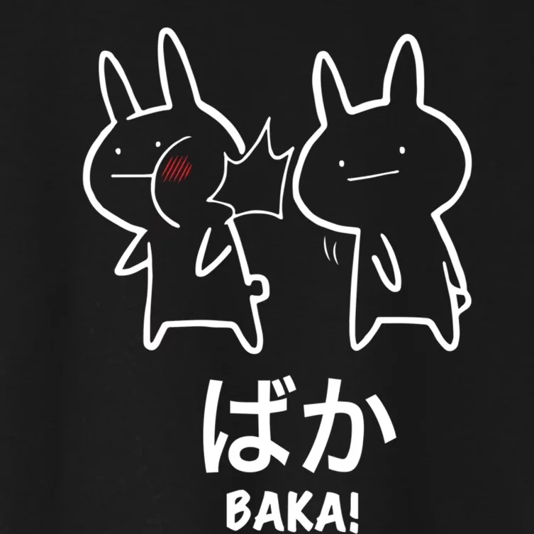 Funny Anime Baka Rabbit Slap Baka Japanese Women's Crop Top Tee