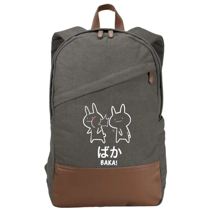 Funny Anime Baka Rabbit Slap Baka Japanese Cotton Canvas Backpack