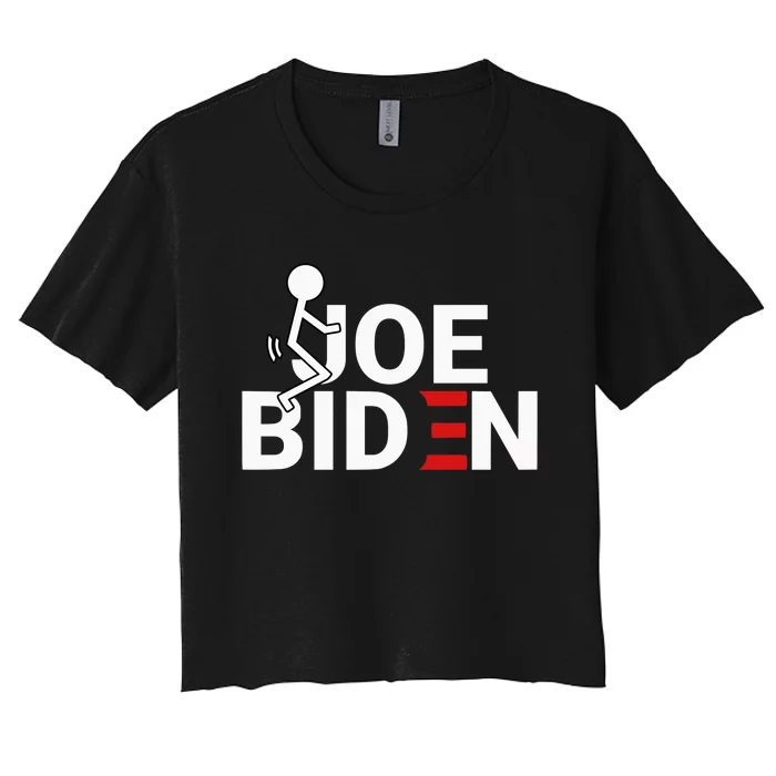 Funny Anti Biden Trump 2024 Conservative Republican Felon Women's Crop Top Tee