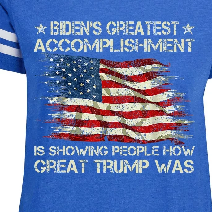 Funny Anti Biden BidenS Greatest Accomplishment Is Showing Enza Ladies Jersey Football T-Shirt