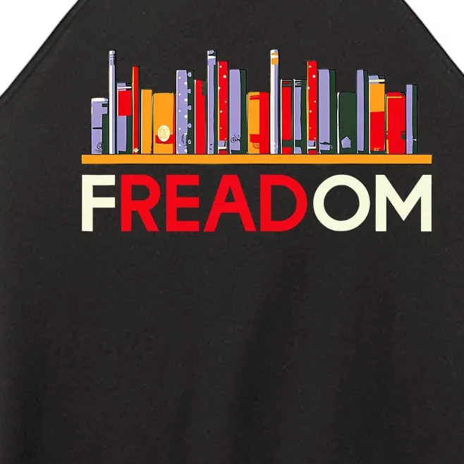 Freadom Anti Ban Books Freedom To Read Book Lover Reading Women’s Perfect Tri Rocker Tank