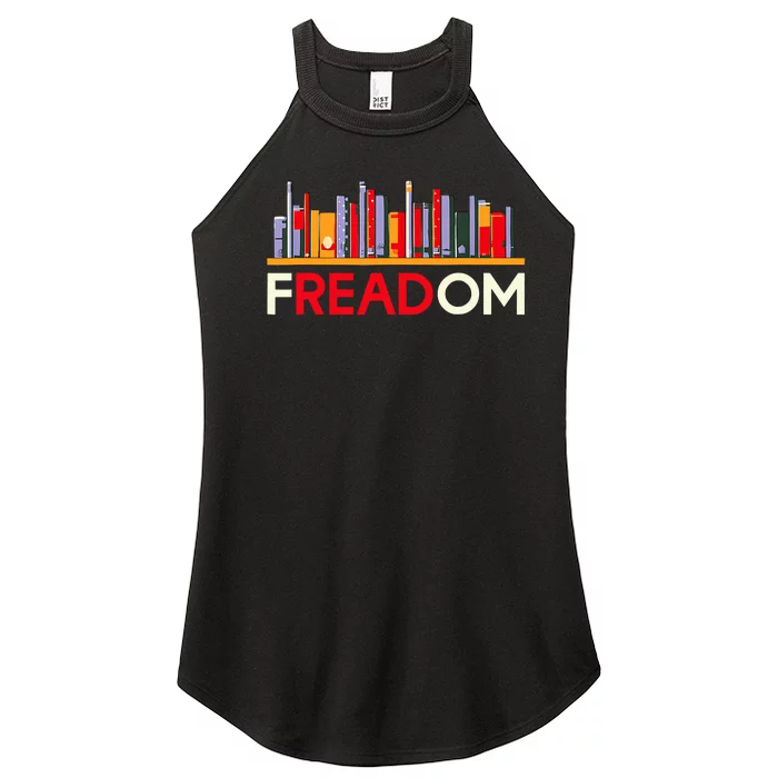 Freadom Anti Ban Books Freedom To Read Book Lover Reading Women’s Perfect Tri Rocker Tank