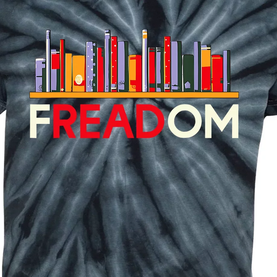 Freadom Anti Ban Books Freedom To Read Book Lover Reading Kids Tie-Dye T-Shirt