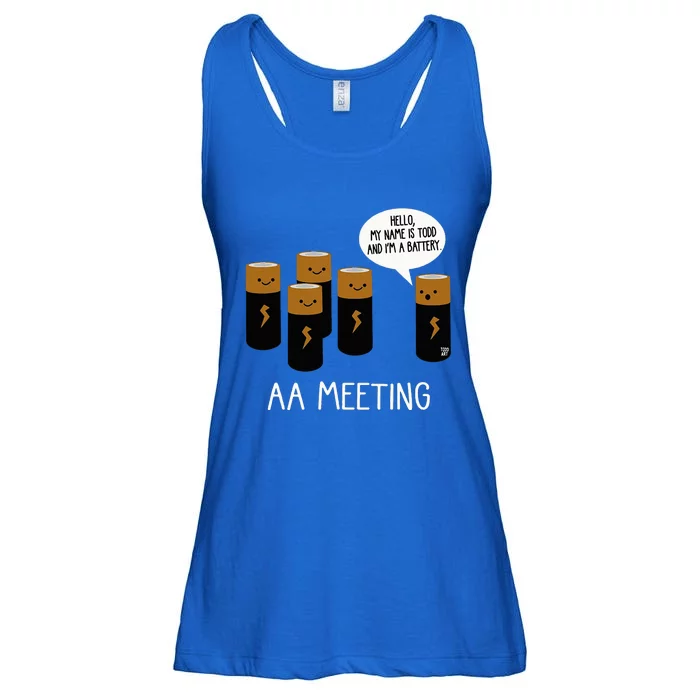 Funny Aa Battery Meeting Ladies Essential Flowy Tank