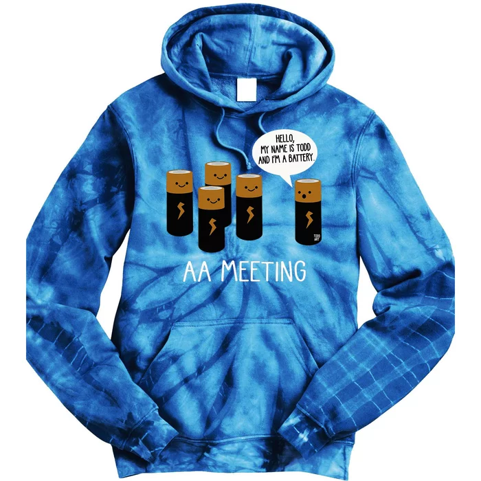 Funny Aa Battery Meeting Tie Dye Hoodie