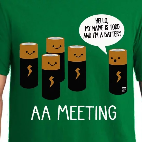 Funny Aa Battery Meeting Pajama Set