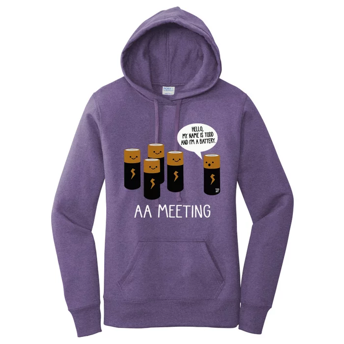 Funny Aa Battery Meeting Women's Pullover Hoodie