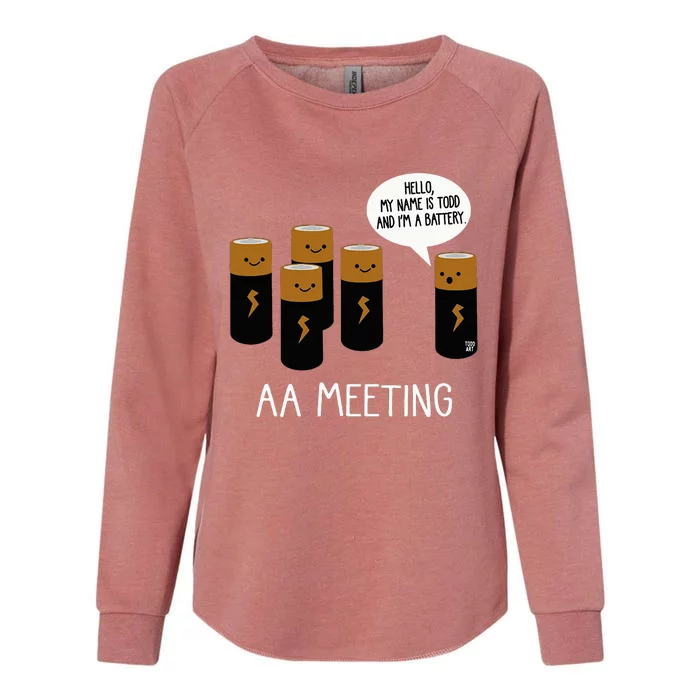 Funny Aa Battery Meeting Womens California Wash Sweatshirt