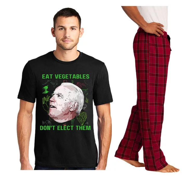 Funny Anti Biden Eat Vegetables DonT Elect Them Political Pajama Set