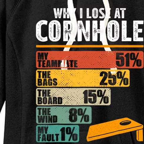 Why I Lose At Cornhole Women's Fleece Hoodie