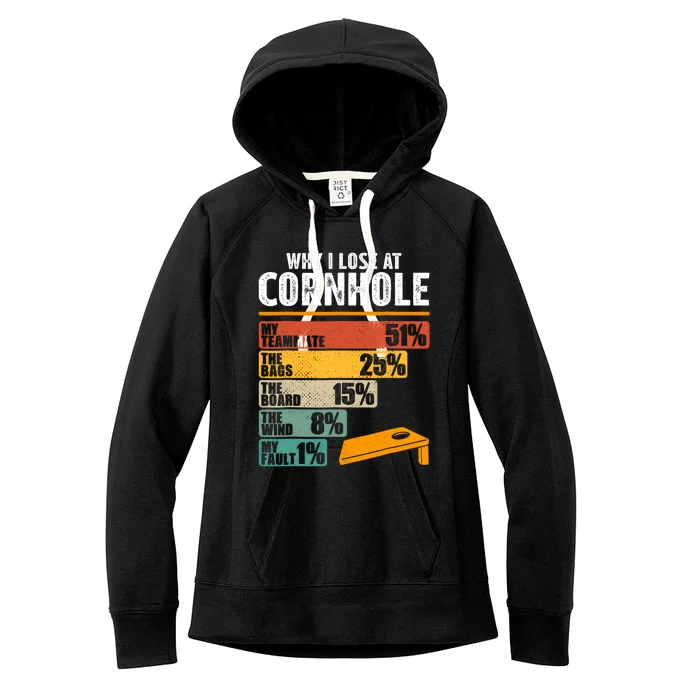 Why I Lose At Cornhole Women's Fleece Hoodie