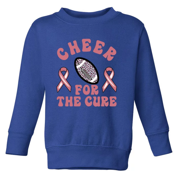 Football And Breast Cancer Cheer For The Cure Gift Toddler Sweatshirt