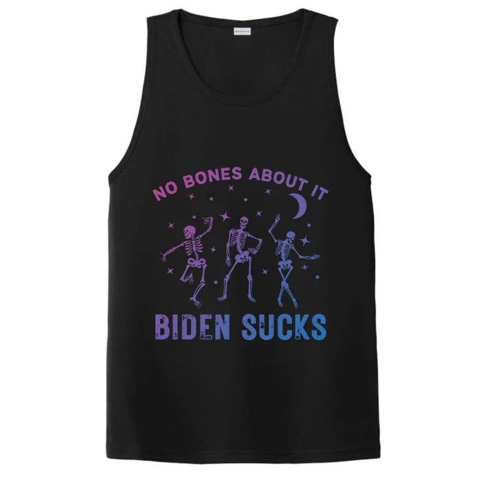 Funny Anti Biden Halloween Biden Sucks Dancing Skeletons Meaningful Gift Performance Tank