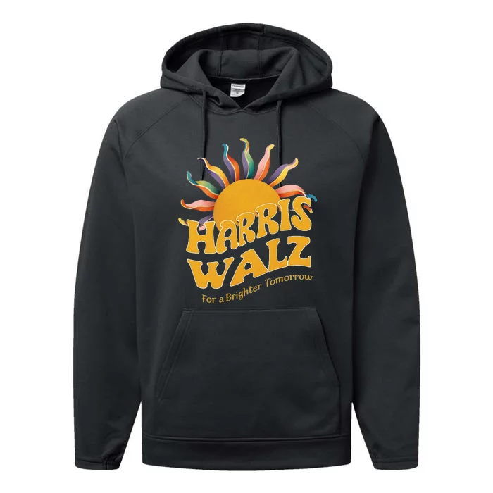 For A Brighter Tomorrow Boho Retro Performance Fleece Hoodie