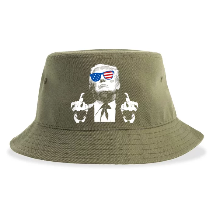 (Front And Back) You Missed Trump 2024 Us American Flag Cool Gift Sustainable Bucket Hat